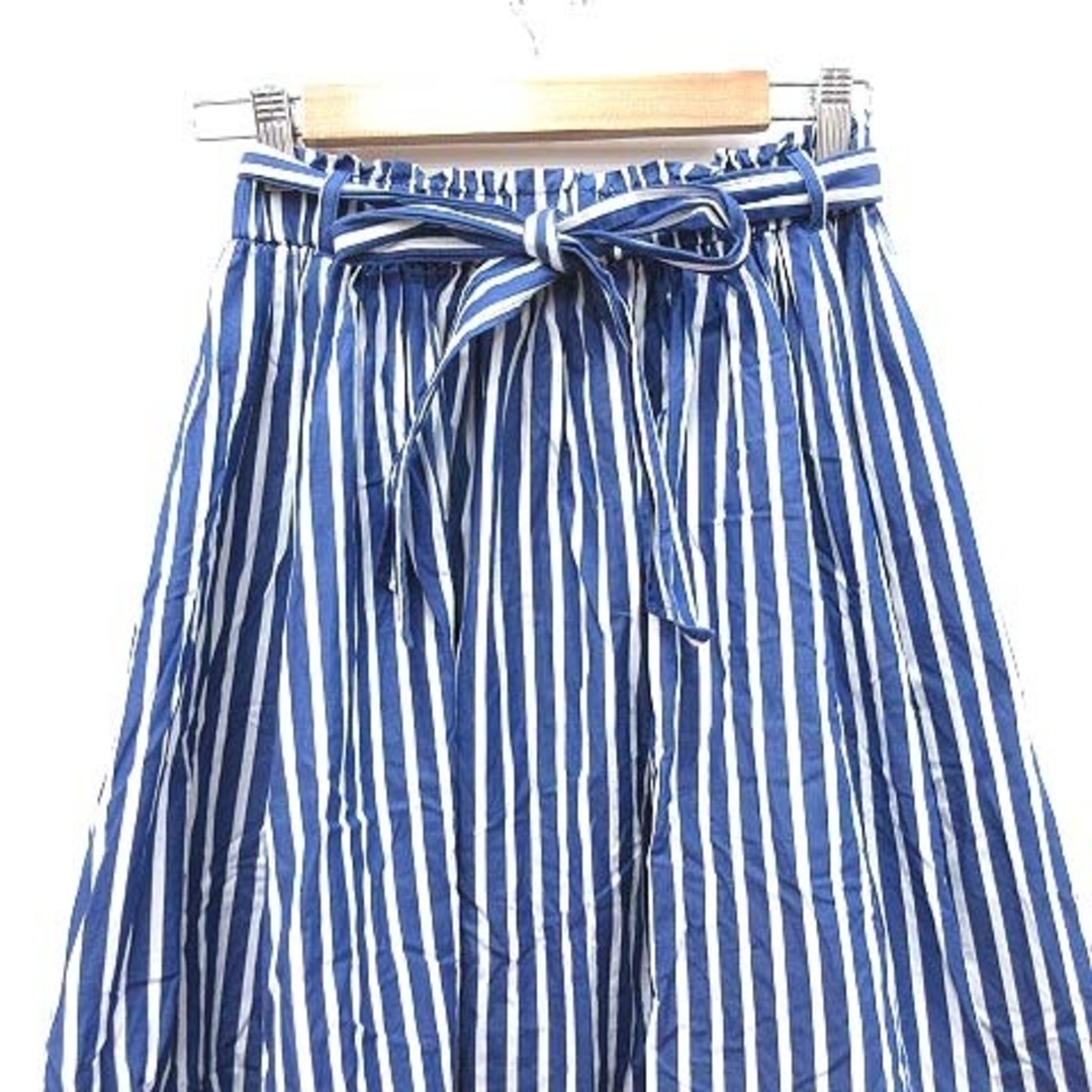 ANAYI(アナイ)のアナイ フレアスカート ロング イレギュラーヘム ストライプ 38 紺 白 レディースのスカート(ロングスカート)の商品写真