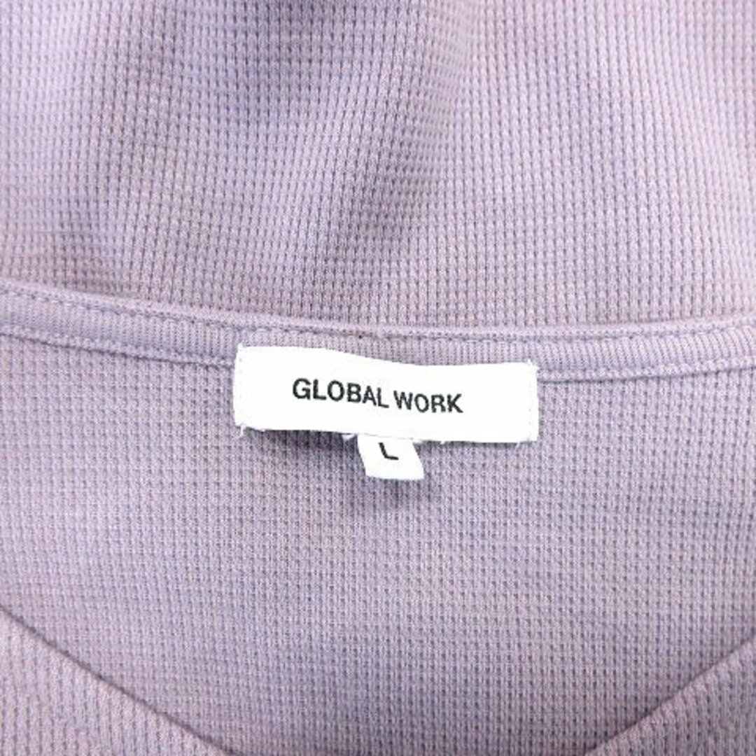 GLOBAL WORK(グローバルワーク)のグローバルワーク カットソー Vネック ワッフル地 フレンチスリーブ L 紫 レディースのトップス(その他)の商品写真