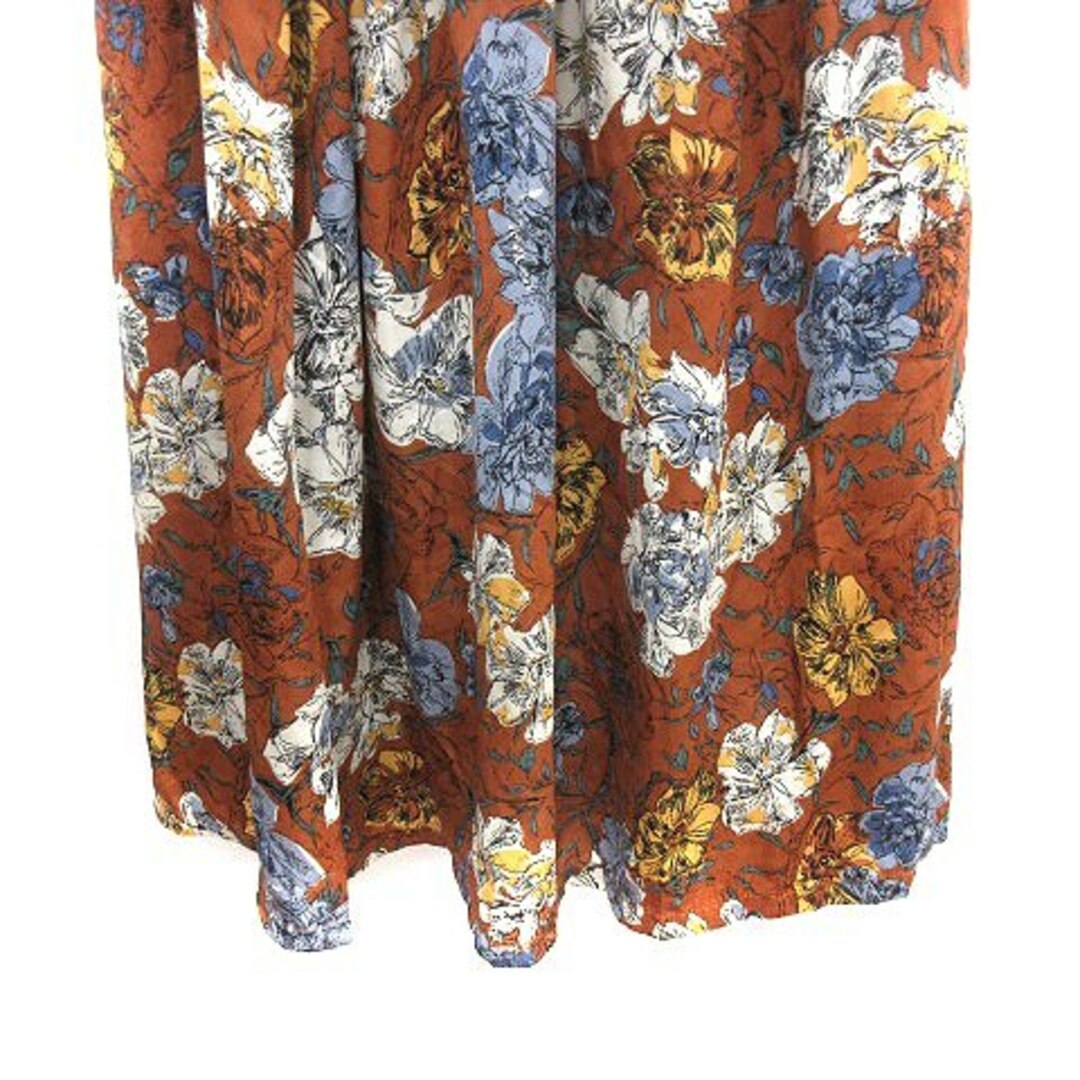 titivate(ティティベイト)のティティベイト ギャザースカート フレア ロング 花柄 F 茶 ブラウン /AU レディースのスカート(ロングスカート)の商品写真