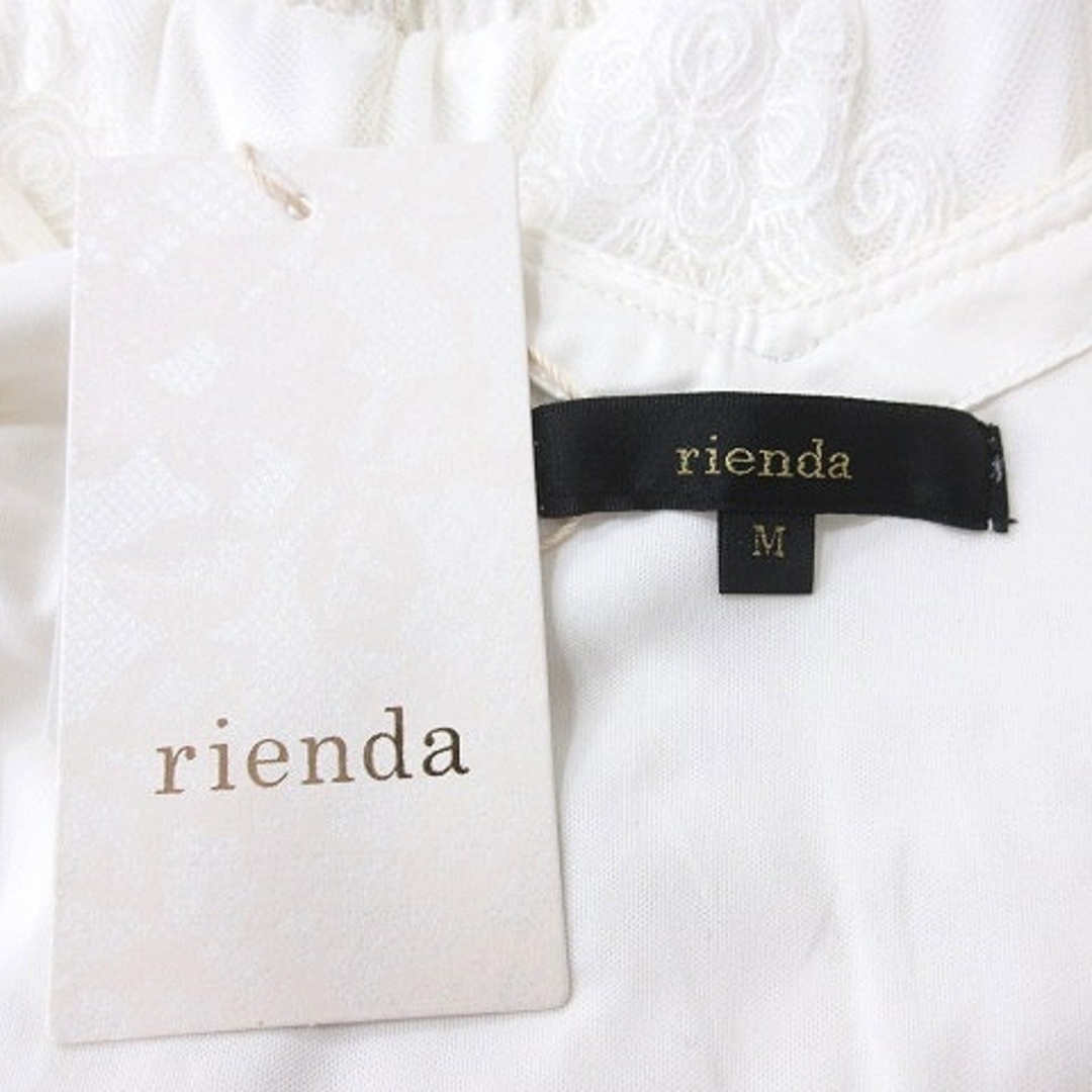 rienda(リエンダ)のリエンダ rienda ワンピース ミニ 刺繍 長袖 チュール M 白 クリーム レディースのワンピース(ミニワンピース)の商品写真