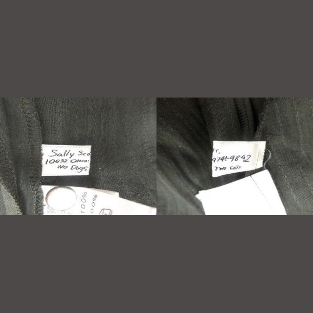 サリースコット ワンピース ひざ丈 ウエストマーク 刺しゅう 五分袖 9AR 緑 レディースのワンピース(ひざ丈ワンピース)の商品写真