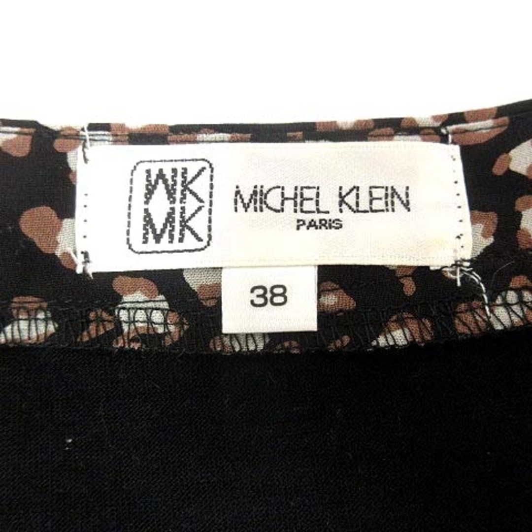 MK MICHEL KLEIN(エムケーミッシェルクラン)のエムケー ミッシェルクラン ワンピース ひざ丈 ウエストマーク 総柄 半袖 38 レディースのワンピース(ひざ丈ワンピース)の商品写真