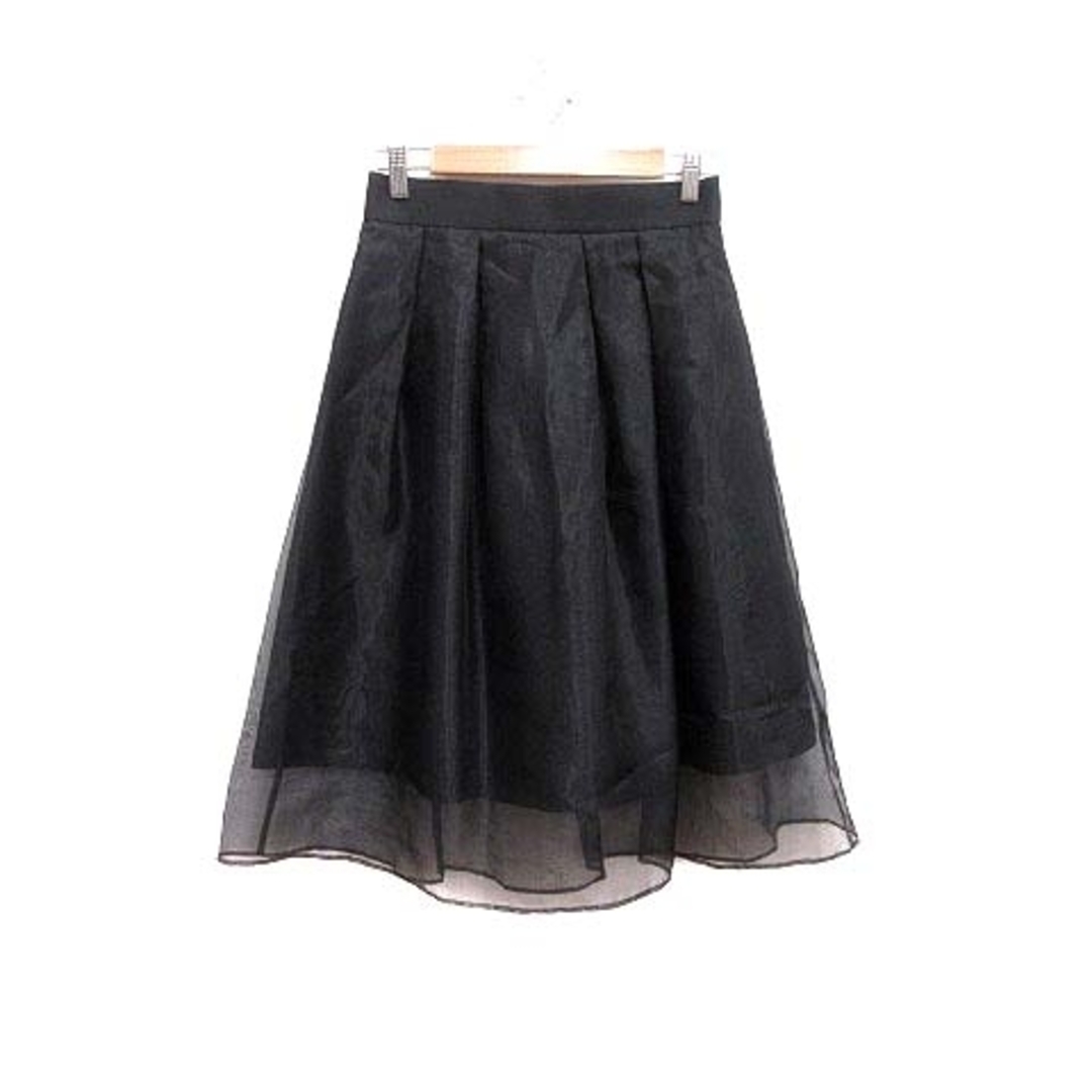Lois CRAYON(ロイスクレヨン)のLois CRAYON チュールスカート フレア ロング M 黒 ブラック レディースのスカート(ロングスカート)の商品写真