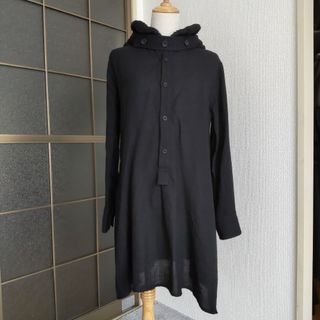 Yohji Yamamoto - 2023AW★ヨウジヤマモト★ウールビエラ 内側ボア フード付きミニドレス