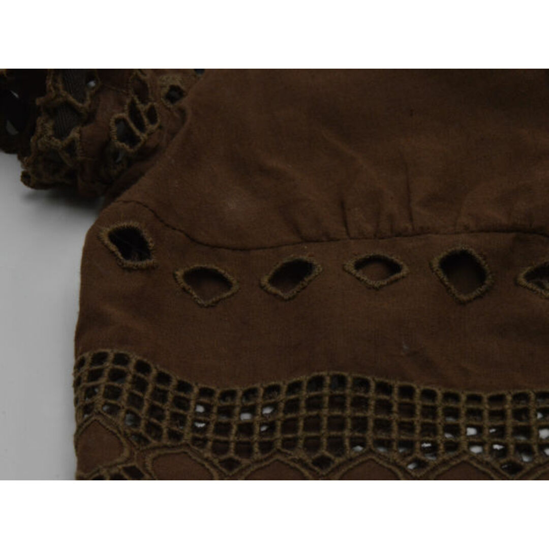 シビラ Sybilla 刺繍 シャツ/ブラウス コットンリネン Mサイズ ダークブラウン レディース F-M11827 レディースのトップス(シャツ/ブラウス(半袖/袖なし))の商品写真