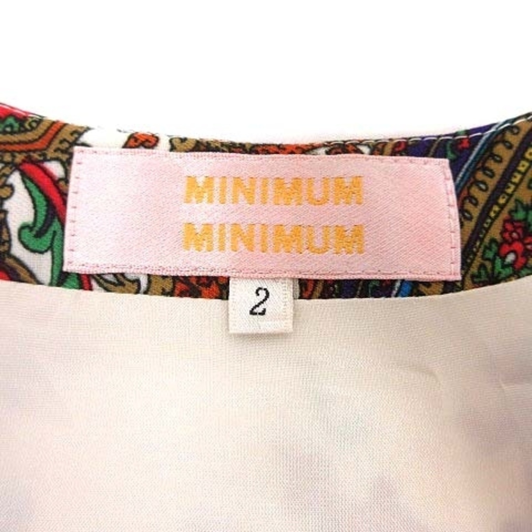 MINIMUM(ミニマム)のMINIMUM ワンピース ミニ ペイズリー柄 長袖 M 白 ホワイト /YK レディースのワンピース(ミニワンピース)の商品写真