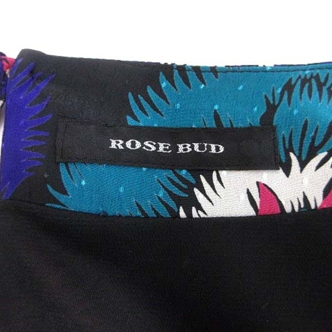 ROSE BUD(ローズバッド)のローズバッド ROSE BUD ワンピース ミニ 総柄 長袖 マルチカラー レディースのワンピース(ミニワンピース)の商品写真