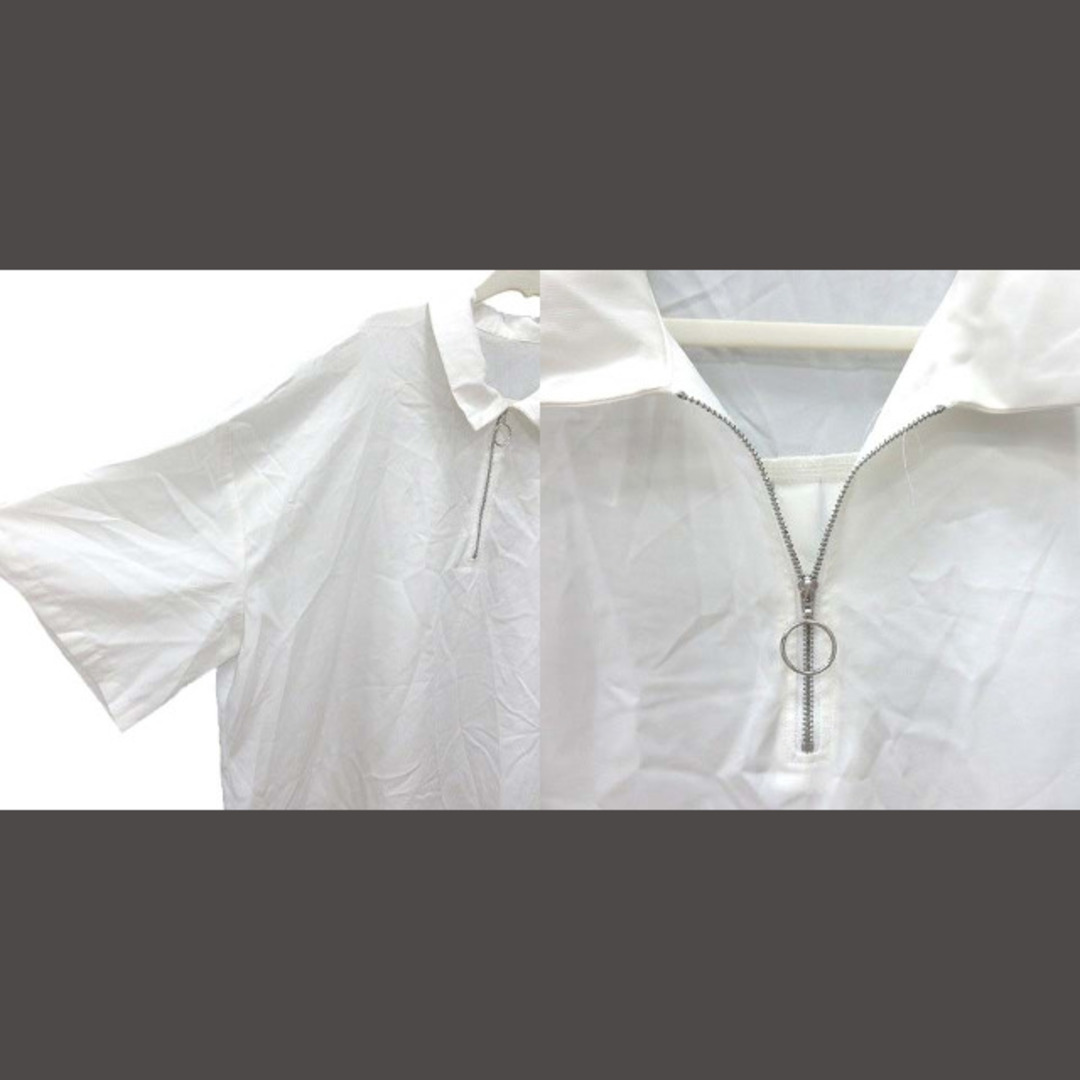 other(アザー)のアドーンプレーン シャツ 五分袖 プルオーバー ハーフジップ M 白 ホワイト メンズのトップス(シャツ)の商品写真