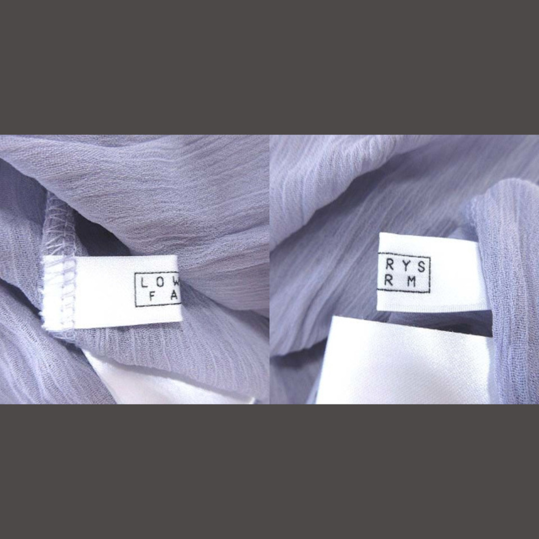 LOWRYS FARM(ローリーズファーム)のローリーズファーム シアーカットソー 五分袖 プリーツ ボートネック F 紫 レディースのトップス(その他)の商品写真