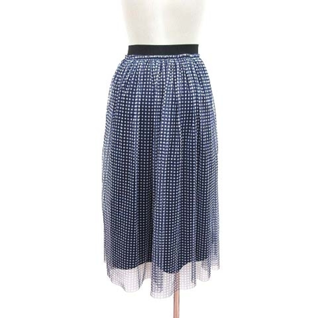 AG by aquagirl(エージーバイアクアガール)のエージーバイアクアガール チュールスカート ロング ギンガムチェック M 紺 レディースのスカート(ロングスカート)の商品写真