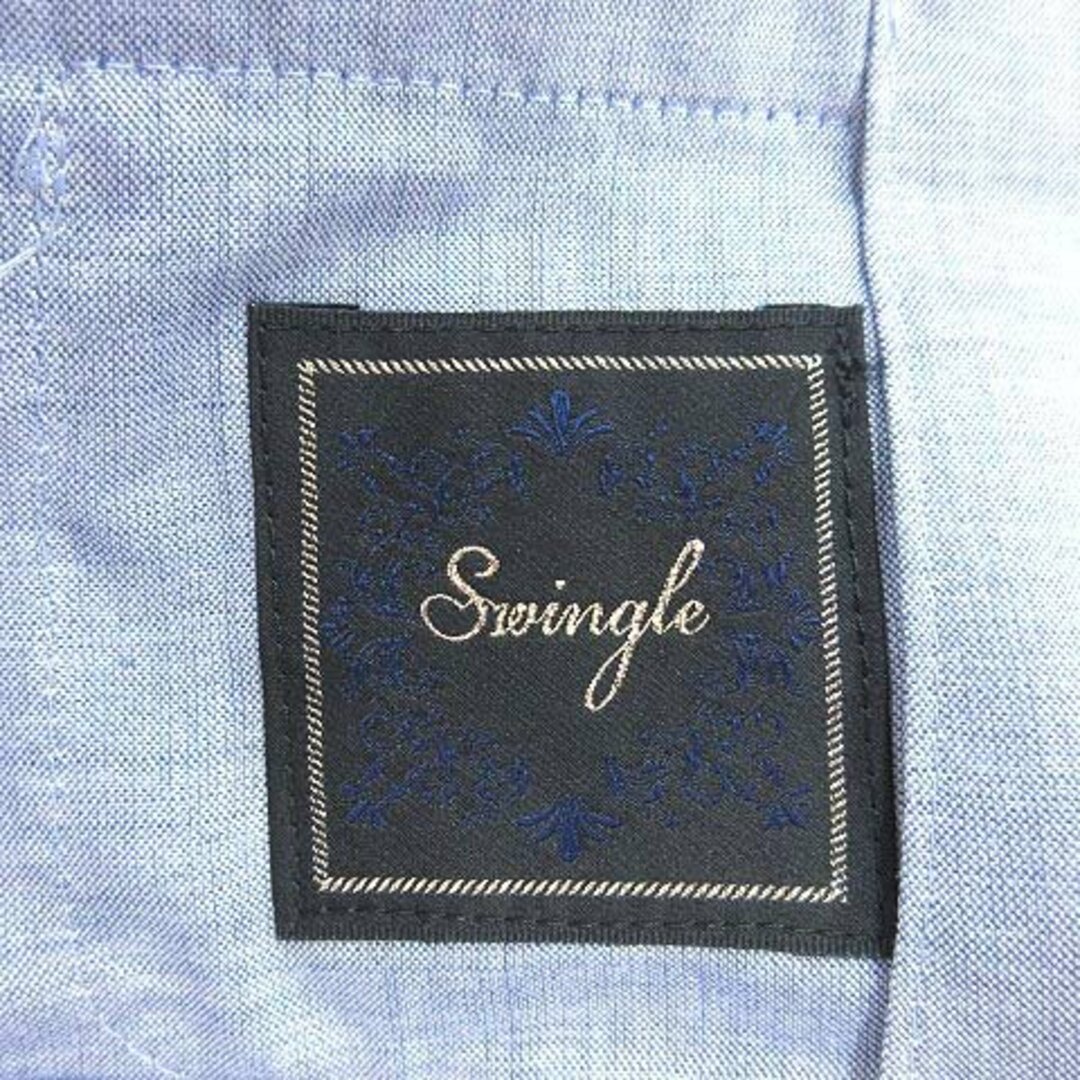 Swingle(スウィングル)のスウィングル ノーカラージャケット 七分袖 フリル 1 青 ブルー レディースのジャケット/アウター(その他)の商品写真