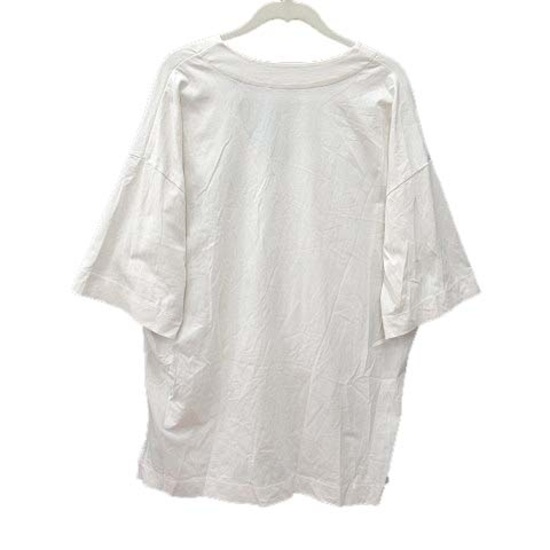 UNIQLO(ユニクロ)のユニクロ Tシャツ 五分袖 エアリズムコットン Vネック オーバーサイズ L 白 レディースのトップス(その他)の商品写真