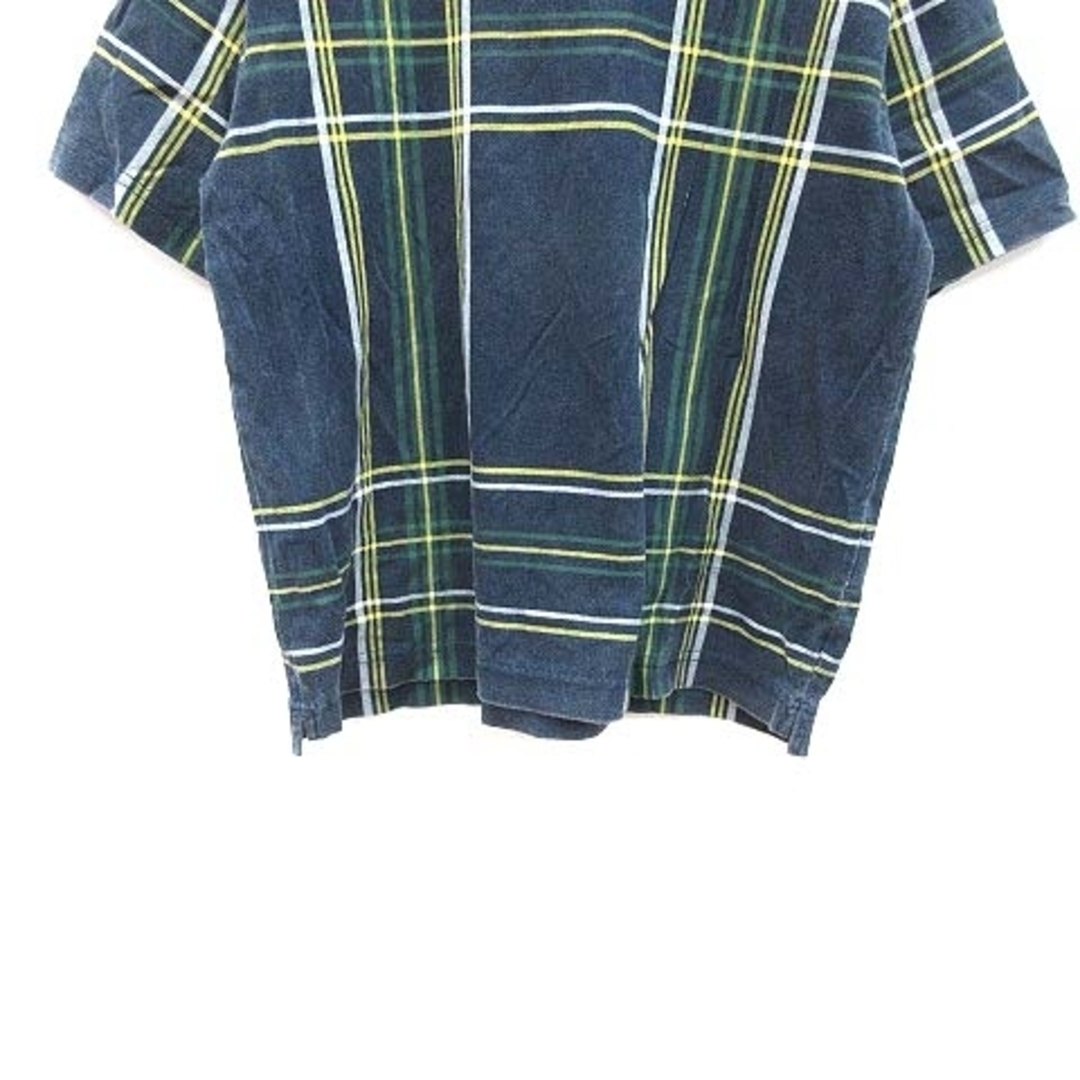 BEAMS BOY(ビームスボーイ)のビームスボーイ Tシャツ カットソー 半袖 チェック クルーネック 紺 ネイビー レディースのトップス(Tシャツ(半袖/袖なし))の商品写真