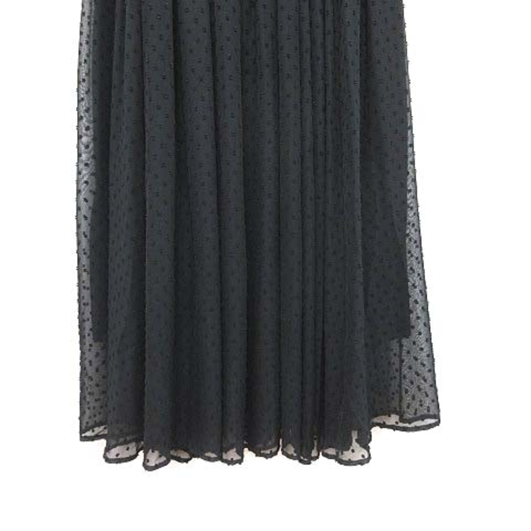 JEANASIS(ジーナシス)のジーナシス ギャザースカート シフォン ロング ドット F 黒 ブラック レディースのスカート(ロングスカート)の商品写真