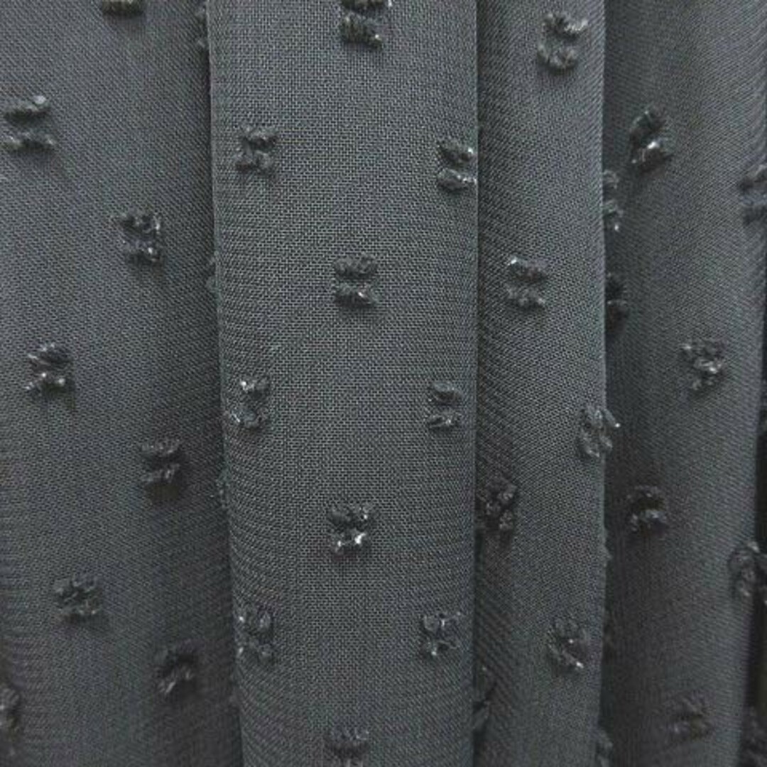 JEANASIS(ジーナシス)のジーナシス ギャザースカート シフォン ロング ドット F 黒 ブラック レディースのスカート(ロングスカート)の商品写真