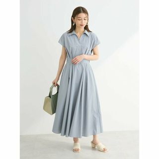 グリーンパークス(green parks)の【グレー】ELENCARE DUE スキッパーワンピース 24SS/半袖/レディース/夏(ロングワンピース/マキシワンピース)