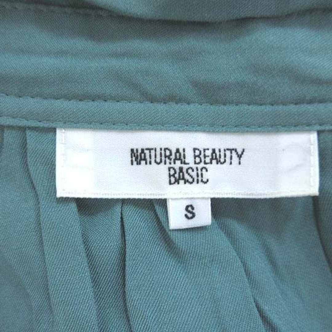 NATURAL BEAUTY BASIC(ナチュラルビューティーベーシック)のナチュラルビューティーベーシック ブラウス 長袖 スキッパーカラー S 緑 レディースのトップス(シャツ/ブラウス(長袖/七分))の商品写真