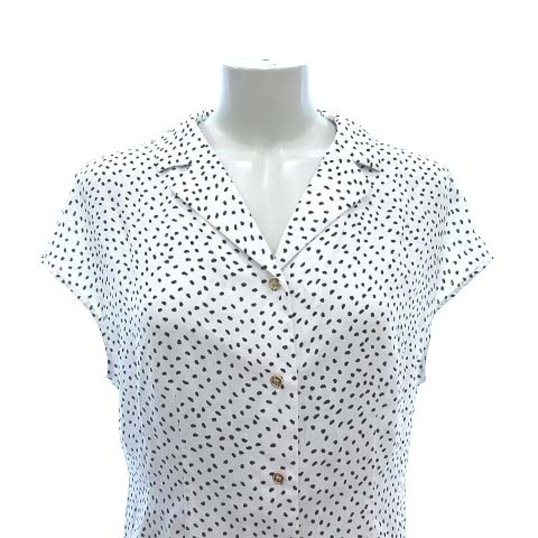 フレディ エミュ ブラウス フレンチスリーブ シフォン ダルメシアン柄 38 白 レディースのトップス(シャツ/ブラウス(半袖/袖なし))の商品写真