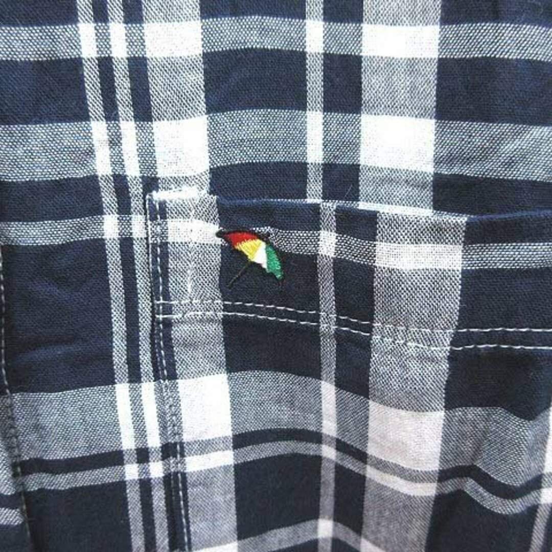 Arnold Palmer(アーノルドパーマー)のアーノルドパーマー シャツ 長袖 チェック ロゴ刺繍 L 紺 ネイビー レディースのトップス(シャツ/ブラウス(長袖/七分))の商品写真