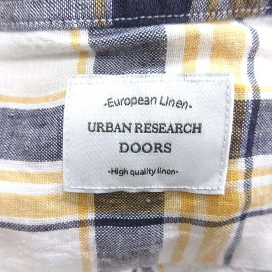 URBAN RESEARCH DOORS(アーバンリサーチドアーズ)のアーバンリサーチ ドアーズ リネンシャツ 七分袖 チェック 麻 38 白 メンズのトップス(シャツ)の商品写真
