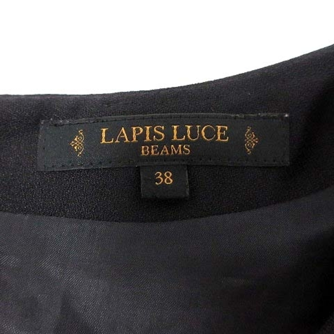 ラピスルーチェパービームス ワンピース ミニ パフスリーブ 半袖 38 黒 レディースのワンピース(ミニワンピース)の商品写真