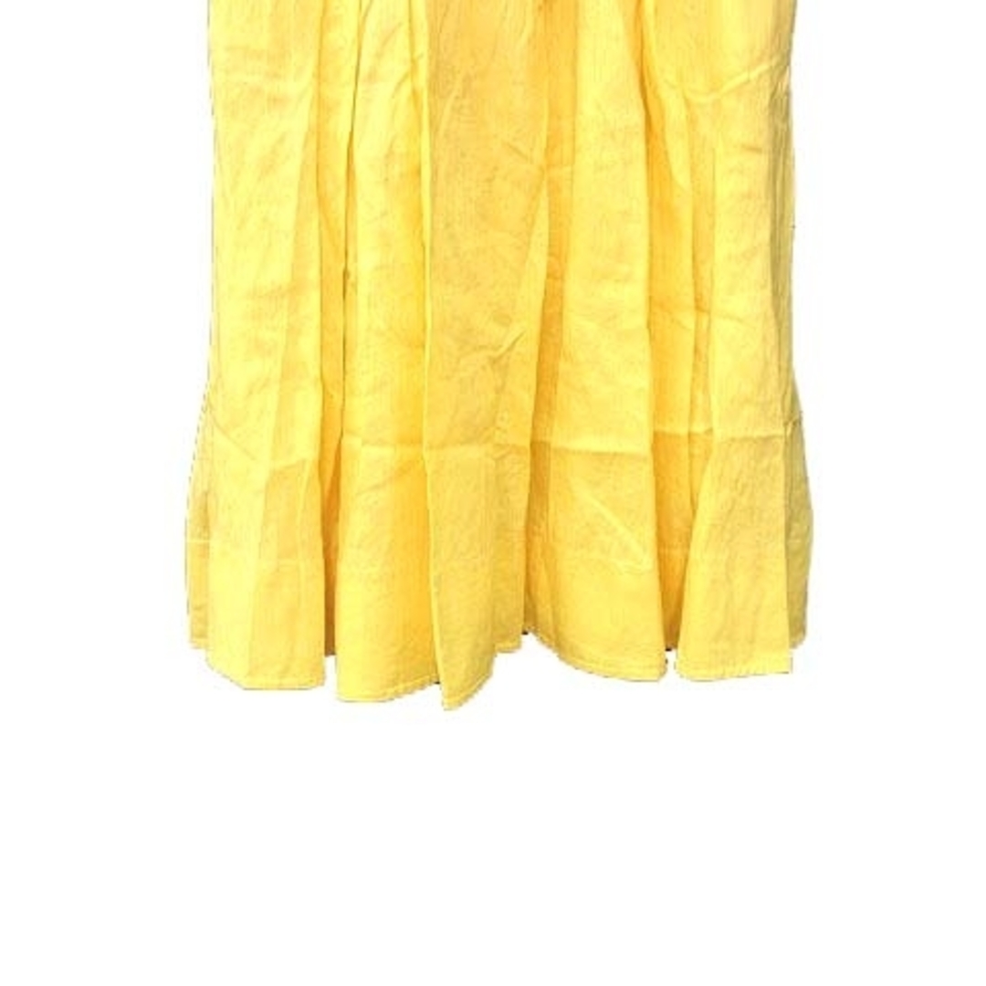 Mila Owen(ミラオーウェン)のMila Owen フレアスカート ロング ウエストマーク 麻 リネン 0 黄色 レディースのスカート(ロングスカート)の商品写真