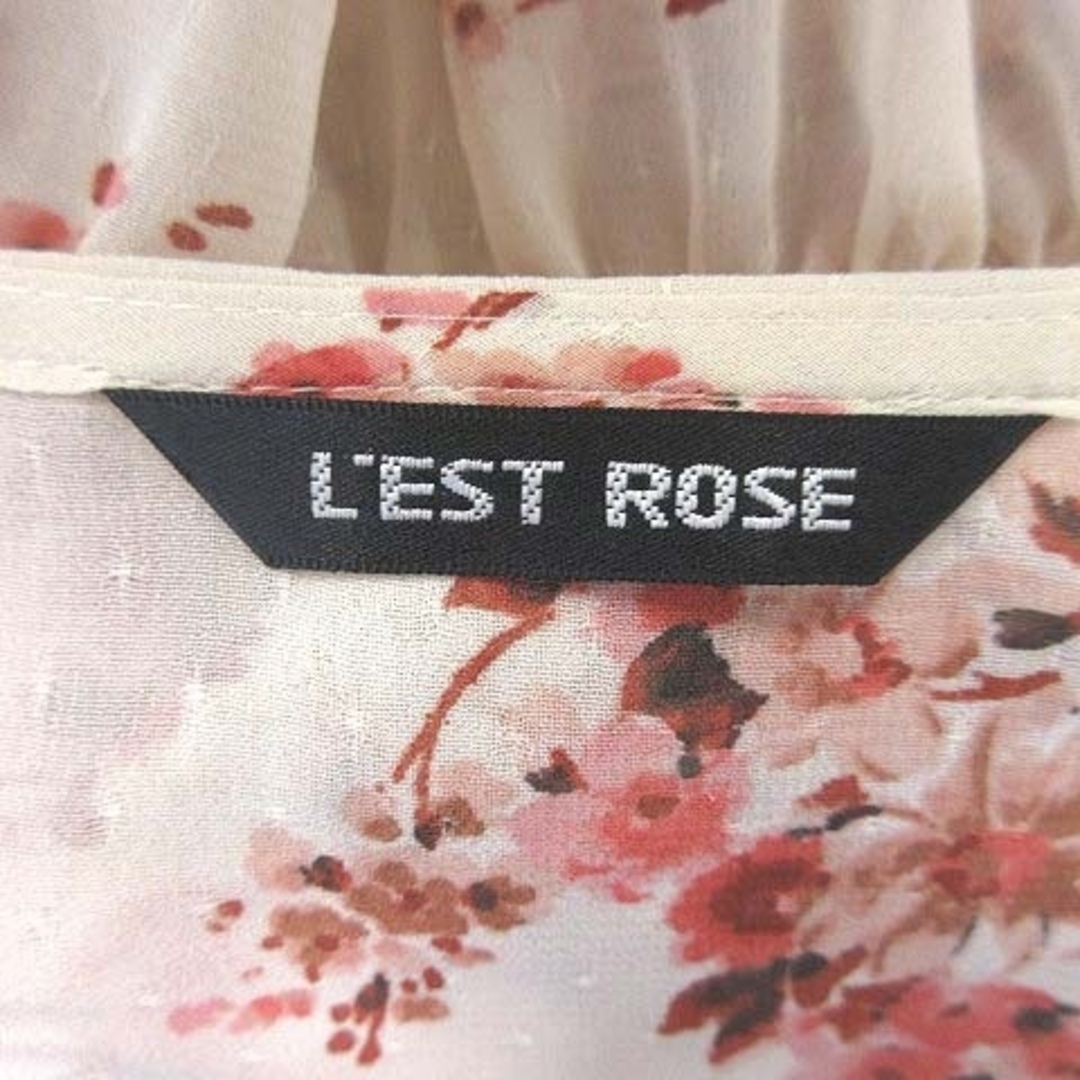 L'EST ROSE(レストローズ)のレストローズ シアーブラウス 半袖 シフォン 花柄 レース 2 ライトベージュ レディースのトップス(シャツ/ブラウス(半袖/袖なし))の商品写真