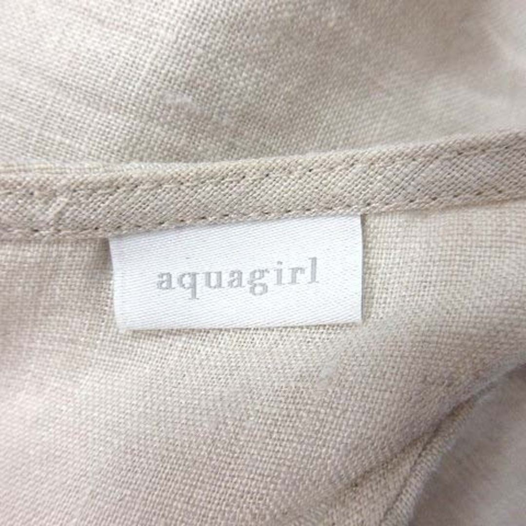 aquagirl(アクアガール)のアクアガール ブラウス フレンチスリーブ キュロットパンツ 麻 34 ベージュ レディースのトップス(シャツ/ブラウス(半袖/袖なし))の商品写真