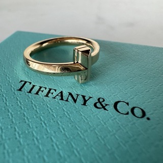 Tiffany & Co. - Tiffany ティファニー Tワン ナロー リング 750 PG 4.1g