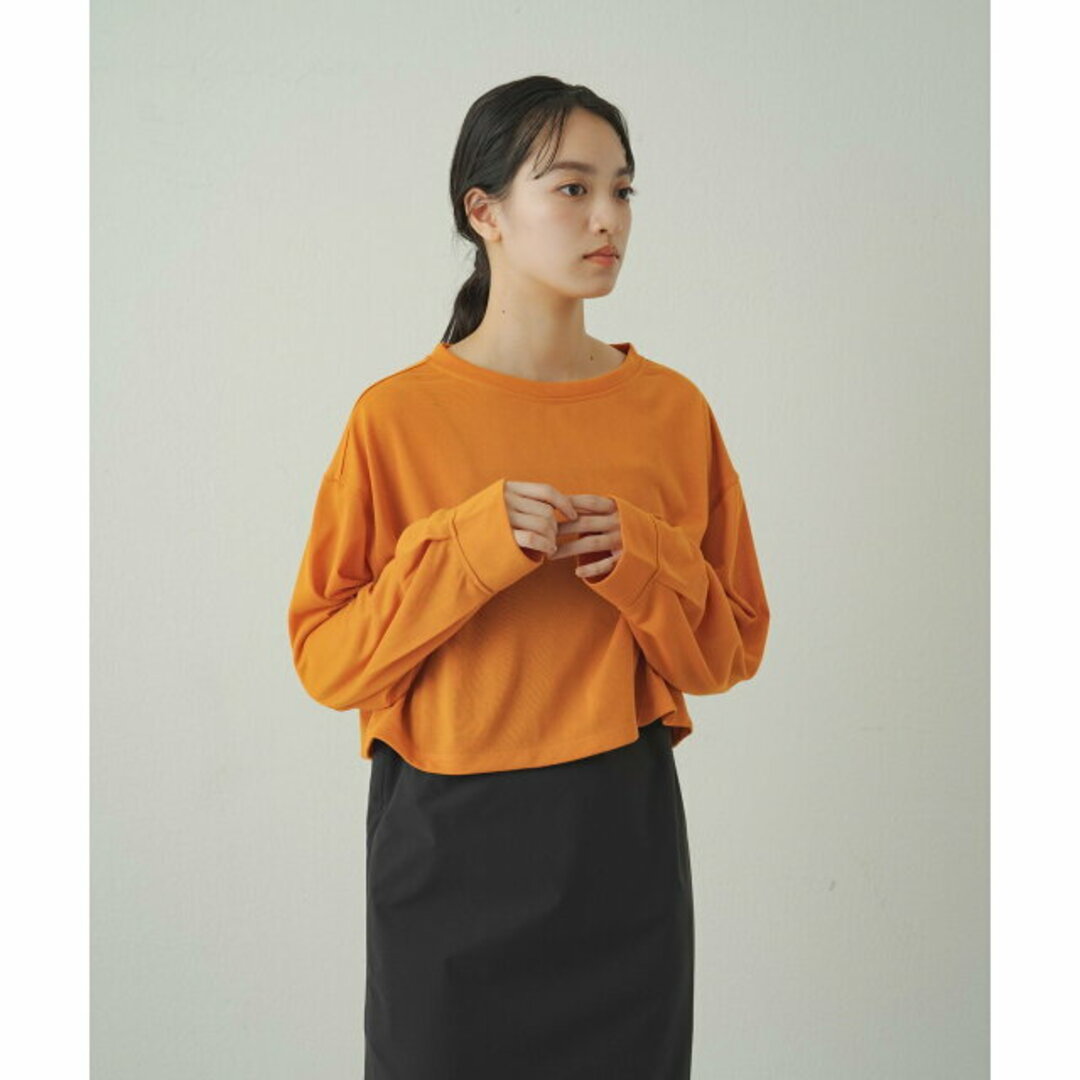 PAL GROUP OUTLET(パルグループアウトレット)の【オレンジ】【earthy_】シアークロップドロンT レディースのトップス(カットソー(長袖/七分))の商品写真