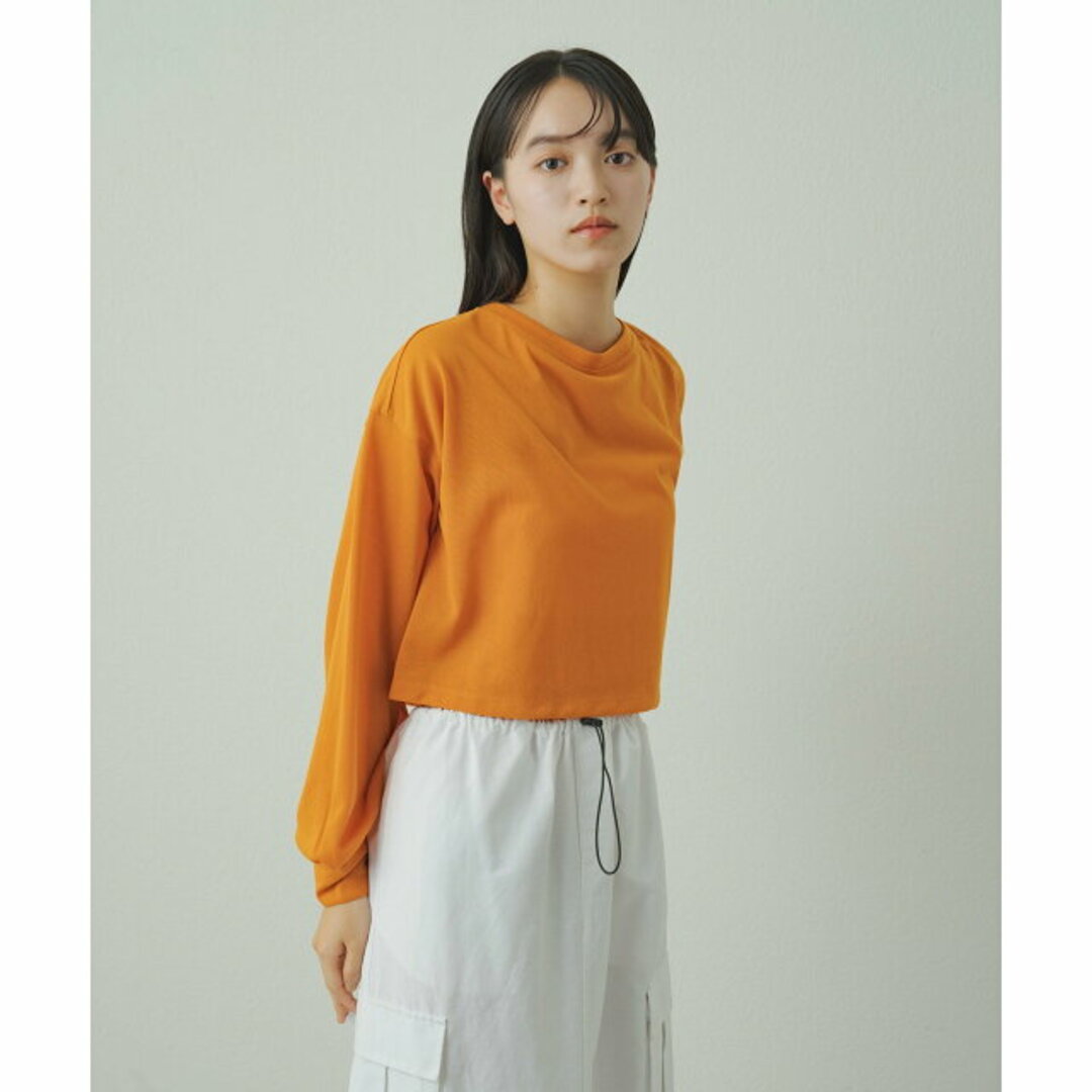 PAL GROUP OUTLET(パルグループアウトレット)の【オレンジ】【earthy_】シアークロップドロンT レディースのトップス(カットソー(長袖/七分))の商品写真