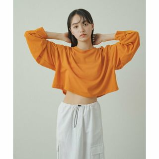 パルグループアウトレット(PAL GROUP OUTLET)の【オレンジ】【earthy_】シアークロップドロンT(カットソー(長袖/七分))