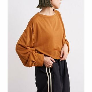 パルグループアウトレット(PAL GROUP OUTLET)の【キャメル】【earthy_】シアークロップドロンT(カットソー(長袖/七分))