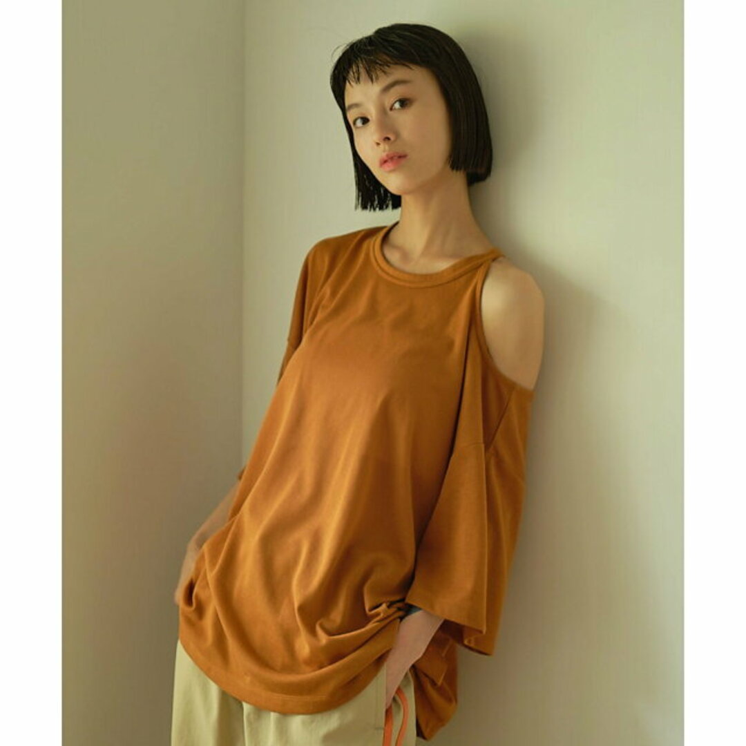 PAL GROUP OUTLET(パルグループアウトレット)の【キャメル】【earthy_】シアーホールTシャツ レディースのトップス(カットソー(長袖/七分))の商品写真