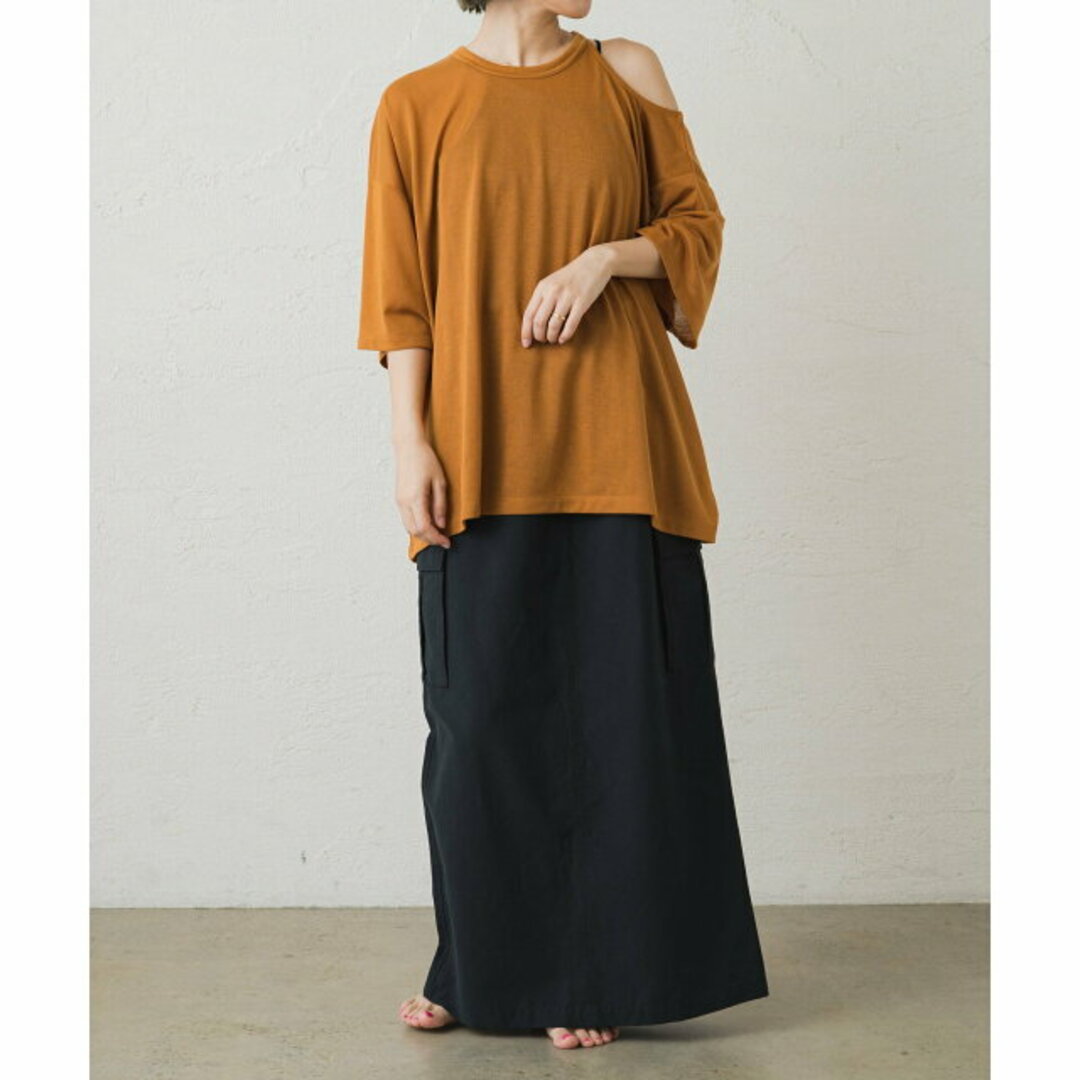 PAL GROUP OUTLET(パルグループアウトレット)の【キャメル】【earthy_】シアーホールTシャツ レディースのトップス(カットソー(長袖/七分))の商品写真