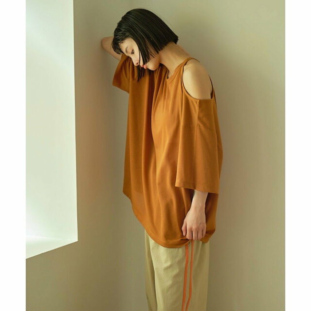 PAL GROUP OUTLET(パルグループアウトレット)の【キャメル】【earthy_】シアーホールTシャツ レディースのトップス(カットソー(長袖/七分))の商品写真