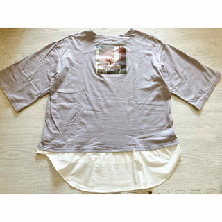 シマムラ(しまむら)のterawearemu バックプリント　レイヤード風Tシャツ てら(Tシャツ(半袖/袖なし))