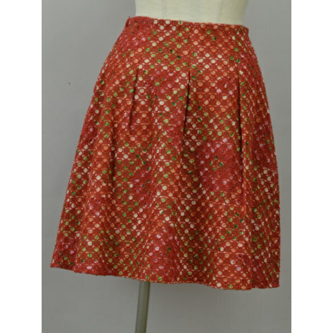 シビラ Sybilla スカート 刺繍 花柄 Mサイズ レッド レディース e_u F-M12180 レディースのスカート(ミニスカート)の商品写真