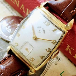 エルジン(ELGIN)の#3050【シックでお洒落】メンズ 腕時計 ロードエルジン 動作品 手巻 金張り(腕時計(アナログ))