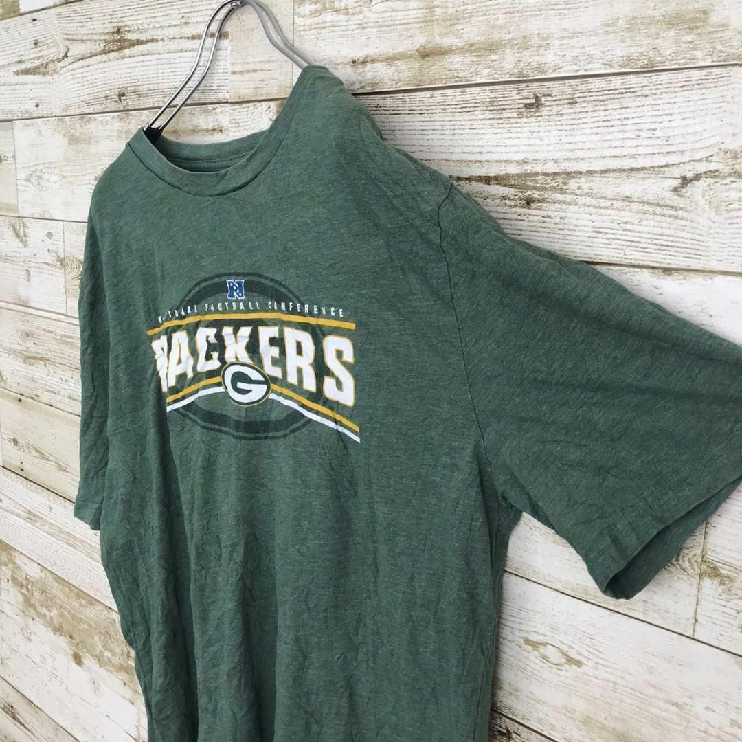 【k4003】USA古着NFLグリーンベイパッカーズ半袖ビッグTシャツL緑 メンズのトップス(Tシャツ/カットソー(半袖/袖なし))の商品写真