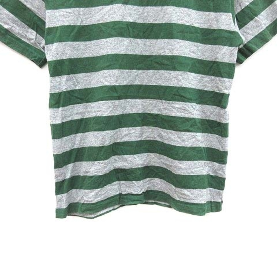 URBAN RESEARCH DOORS(アーバンリサーチドアーズ)のアーバンリサーチ ドアーズ Tシャツ 半袖 クルーネック ボーダー 38 緑 メンズのトップス(Tシャツ/カットソー(半袖/袖なし))の商品写真
