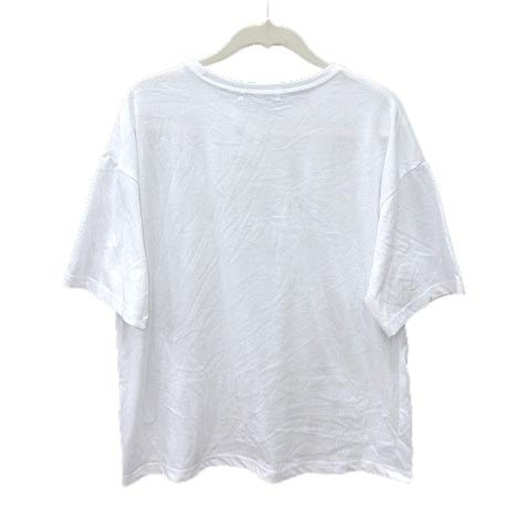 Discoat(ディスコート)のディスコート Tシャツ カットソー 半袖 クルーネック ロゴプリント F 白 レディースのトップス(Tシャツ(半袖/袖なし))の商品写真