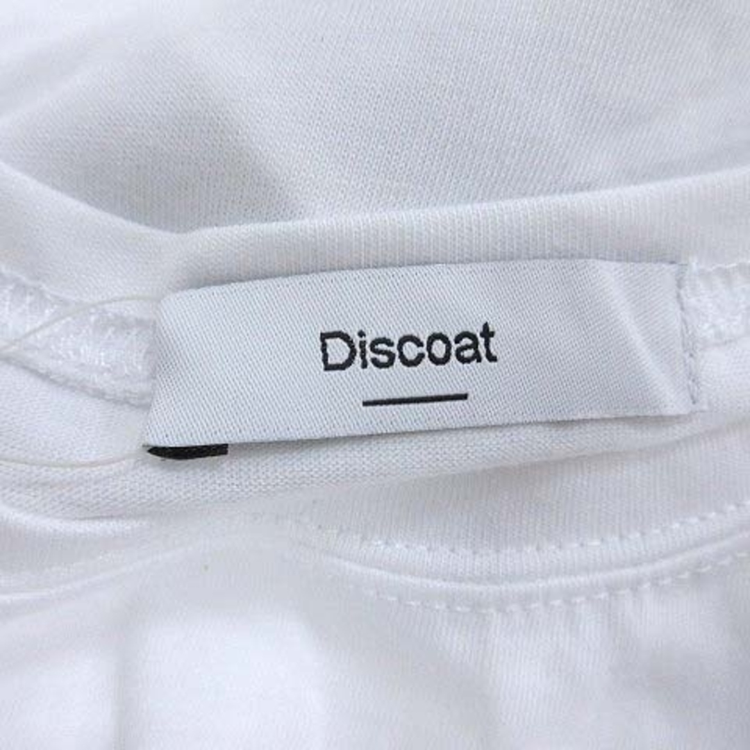 Discoat(ディスコート)のディスコート Tシャツ カットソー 半袖 クルーネック ロゴプリント F 白 レディースのトップス(Tシャツ(半袖/袖なし))の商品写真