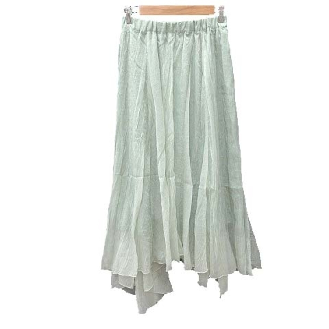 heather(ヘザー)のヘザー タフタスカート フレア ロング アシメデザイン ナイロン F 緑  レディースのスカート(ロングスカート)の商品写真