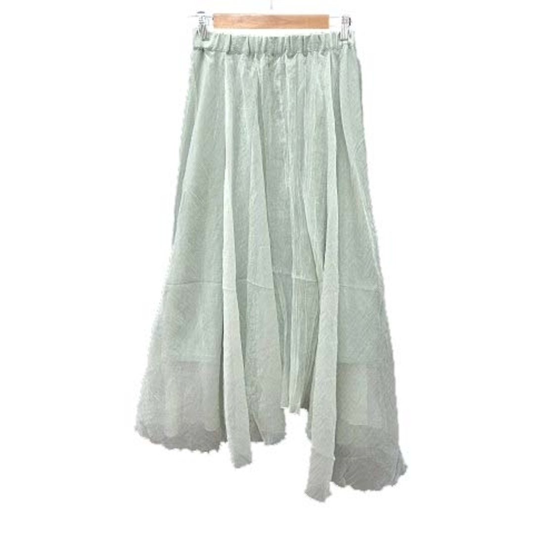 heather(ヘザー)のヘザー タフタスカート フレア ロング アシメデザイン ナイロン F 緑  レディースのスカート(ロングスカート)の商品写真