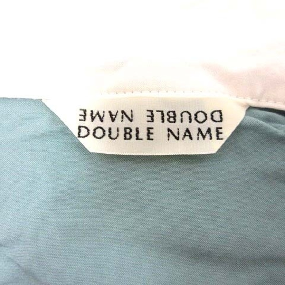 DOUBLE NAME(ダブルネーム)のDOUBLE NAME シャツ ブラウス 切替 ロゴ刺しゅう 五分袖 F 白 青 レディースのトップス(その他)の商品写真