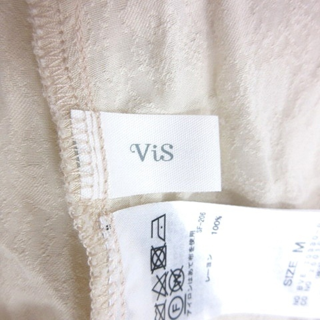 ViS(ヴィス)のビス ViS ワンピース ロング 総柄 長袖 ペチコート付き M 白 アイボリー レディースのワンピース(ロングワンピース/マキシワンピース)の商品写真