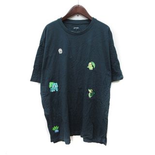 グラニフ(Graniph)のグラニフ Tシャツ カットソー 半袖 ワッペン ピカチュウ XL 紺 ネイビー(Tシャツ/カットソー(半袖/袖なし))