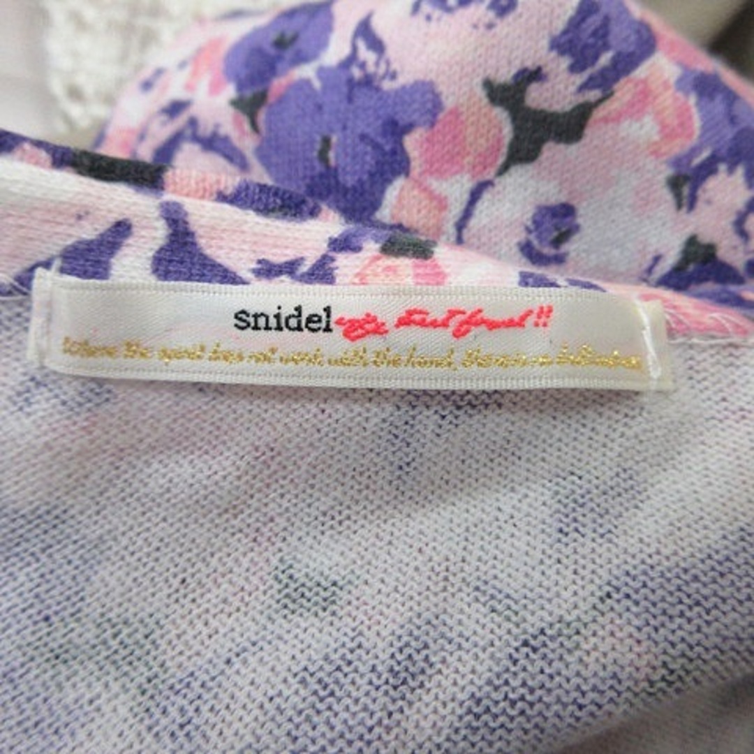 SNIDEL(スナイデル)のスナイデル カーディガン カットソー 長袖 花柄 F ピンク 紫 パープル レディースのトップス(カーディガン)の商品写真