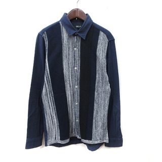 コムサイズム(COMME CA ISM)のコムサイズム シャツ 切替 ニット 長袖 M 紺 ネイビー /YI(シャツ)